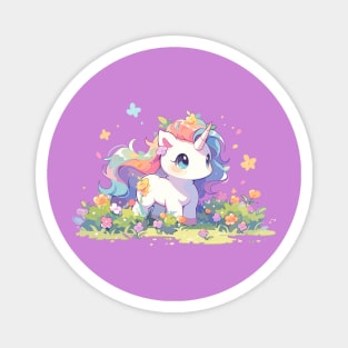 Kawaii Flower Unicorn Baby Magnet